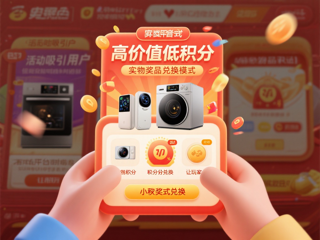 实物奖品兑换模式
用户可利用积分兑换实物奖品，例