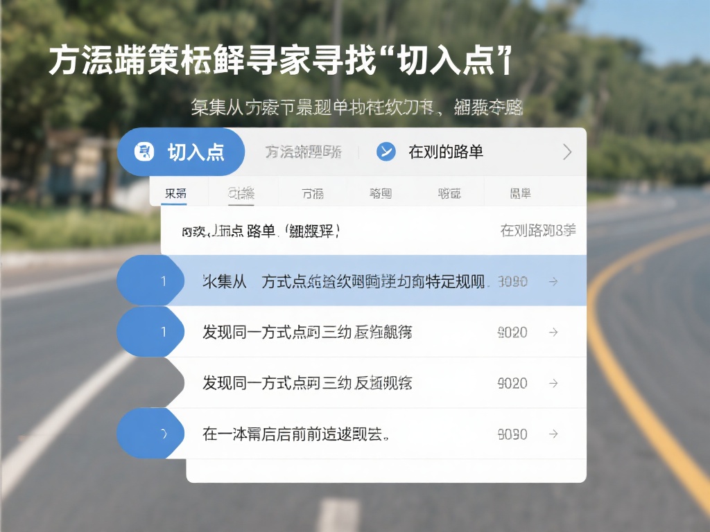 切入点策略
这种方法强调寻找“切入点”，即观察路